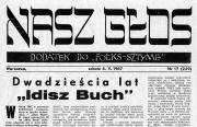 „Nasz Głos” polskojęzyczny dodatek do „Fołks- Sztyme” z 1967 roku